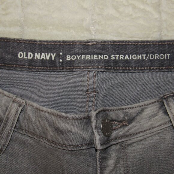 BEST JEANS -DISTRESSED GRAY WASHED BOYFRIEND JEANS--LOOSE-STRAIGHT LEG-STRETCH - Picture 4 of 10